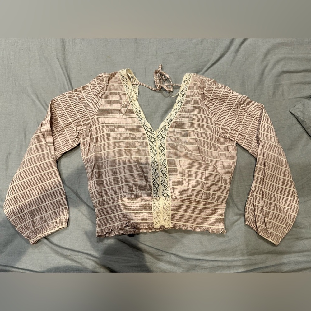 Crop top Beige and Maroon
